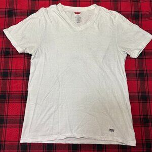 #20 white v-neck shirt-medium (38-40)-LEVIS- men's 